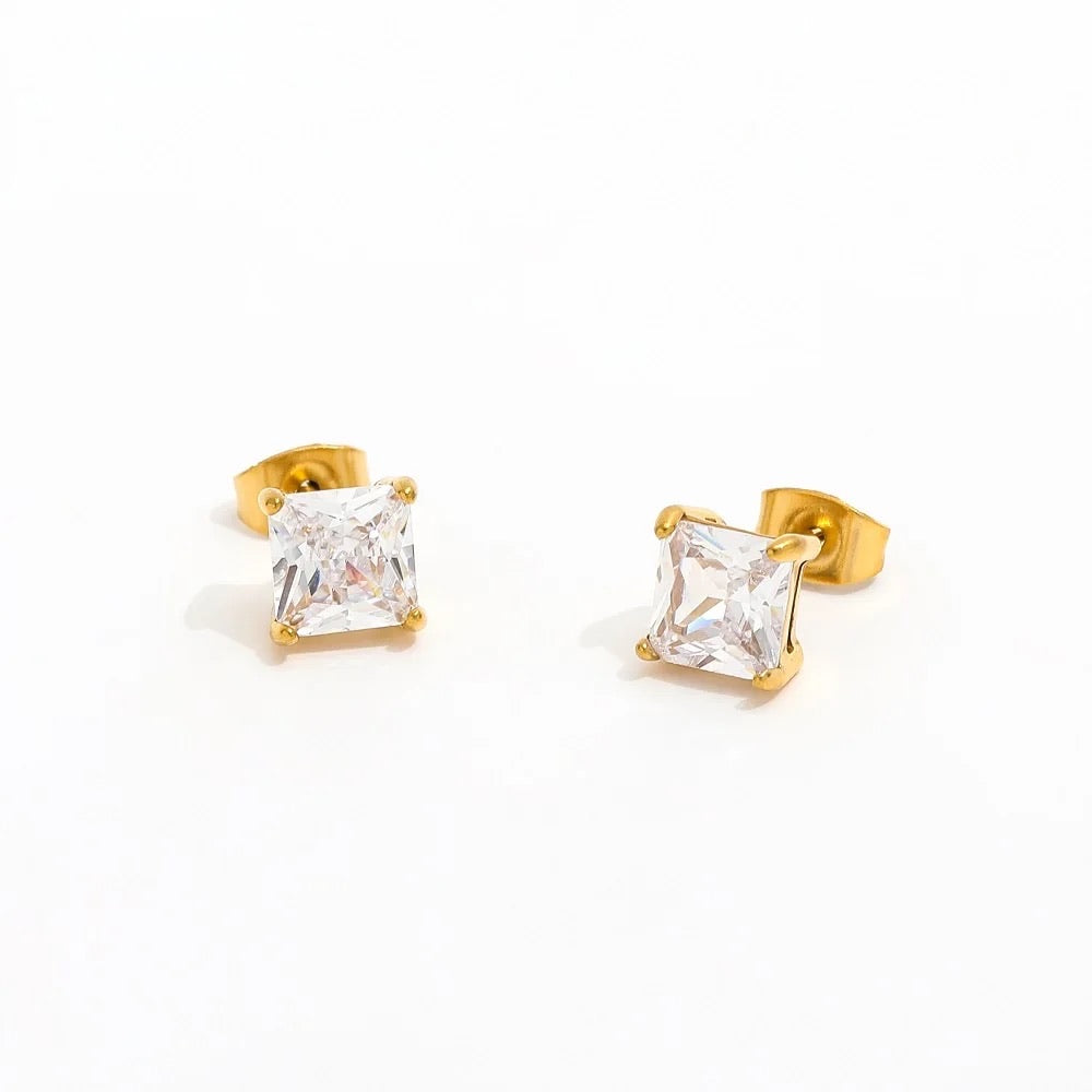 Princess cut Studs